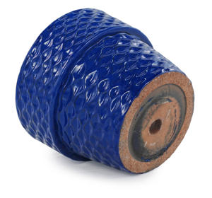 Maceta de Cerámica Esmaltada con Patrón Elíptico Azul Rey Estilo Americano, Maceta Decorativa de Doble Capa con Orificio de Drenaje para Jardín - Product Image 4