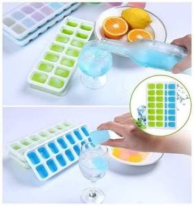 Moule à glaçons en silicone HALO avec couvercle transparent, 14 compartiments, facile à démouler, flexible, qualité alimentaire, empilable, pour la maison et la cuisine - Product Image 1