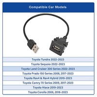 Prise de chargeur de voiture Port USB pour Toyota PVC Jacket Flush Mount Cable Compatible Tundra Land Cruiser Prado RAV4 Camry Corolla