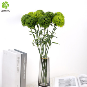 Qihao - Carnaciones Verdes Artificiales, Flores de Seda, Bonsái, Decoración para Bodas, Tema Forestal, Venta al por Mayor - Product Image 3