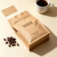 Sachet Doypack Professionnel Personnalisé avec Impression Gravure, Anti-humidité, pour Grains de Café, avec Valve Ziplock et Logo Personnalisé, 1 lb