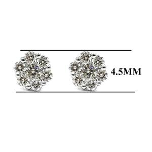 China Drop Shipment Joyería fina Simplemente la mejor calidad 18K Oro blanco sólido Real Diamond Flower Cluster Stud Pendientes para mujeres - Product Image 2