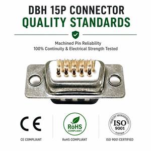 直角 PCB 安装 D-Sub 连接器 DB15 DB26 DB44 母头双排高密度插座，用于计算机视频接口 - Product Image 1