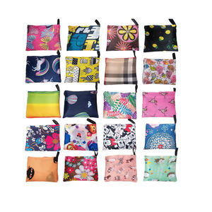 फैशन प्रिंट वाटरप्रूफ 210d किराने की टोट बैग मोंस्टेरा पुनः प्रयोज्य किराना बैग बड़ी मात्रा में मजबूत फोल्डेबल पॉलिएस्टर शॉपिंग बैग - Product Image 6