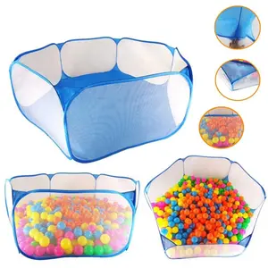 Màu Xanh Xách Tay Dễ Thương Hình Lục Giác Trẻ Em Playpen Bóng Pit Trong Nhà Và Ngoài Trời Gấp Đồ Chơi Trẻ Em Chơi Lều