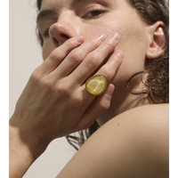 Bague ajustable JINYOU 7003 en acier inoxydable doré, bijou d'été, cadeau exquis, multicolore (blanc, rose, bleu, jaune) en résine