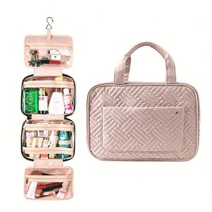 Sac de rangement de maquillage de luxe en cuir végétalien de style Chisheng pour femme, grand format, personnalisé en PU avec fermeture éclair - Product Image 1