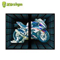 Enseigne publicitaire spectaculaire personnalisée XDSign en aluminium rectangulaire avec éclairage LED, enseigne 3D multicouche à effet miroir infini, certifiée IP68 CE
