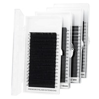 Fait à la main, vente chaude, noir mat coréen PBT pur noir Volume cachemire cils Extension de cils