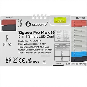 Controlador de Tira LED Inteligente Gledopto ZigBee 30 5 en 1 RGB/<span class=keywords><strong>RGBW</strong></span>/Variado para Uso en Interiores, 1000 LED, Compatible con los Principales Ecosistemas - Product Image 1