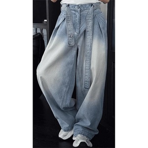 Jeans de Mezclilla Azules Vintage para Hombre, Corte Ancho, Estilo Casual - Product Image 4