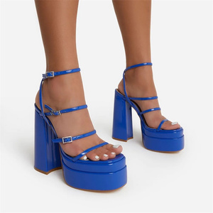 2025 <b>High</b> Quality Tacones De Mujer Sandals <b>Sexy</b> Platform Chunky Buckle Shoes Office Ladies Wedding <b>Heels</b> for Women - Product Image 2