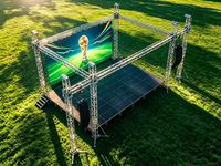 Estructura de Aluminio Plateado para Iluminación de Escenarios, Diseño Cuadrado, para Actuaciones de DJ en Interiores