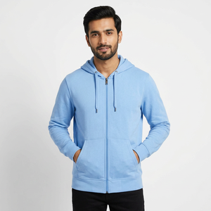 Sweats à capuche de qualité supérieure en coton épais, brodés, basiques, en mélange de coton, unisexes, entièrement zippés, super confortables - Product Image 1