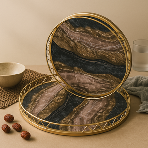 Plateau à motif <span class=keywords><strong>de</strong></span> marbre durable pour usage domestique Assiette <span class=keywords><strong>de</strong></span> fruits secs pour collations simples Petite <span class=keywords><strong>table</strong></span> à thé sèche <span class=keywords><strong>Table</strong></span> basse <span class=keywords><strong>de</strong></span> rangement <span class=keywords><strong>de</strong></span> bureau - Product Image 6