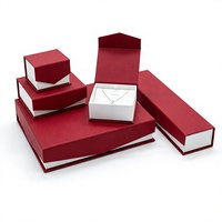 Juego de Cajas de Regalo Rígidas de Lujo Personalizadas para Joyería, con Tapa Magnética de Varios Tamaños, Cajas de Papel para Regalo de Joyería con Inserto de Espuma Blanca