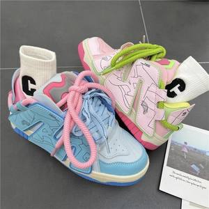 Chaussures à semelle épaisse tendance pour femmes, nouvelles chaussures à pain, baskets dégradées, chaussures de couple - Product Image 3