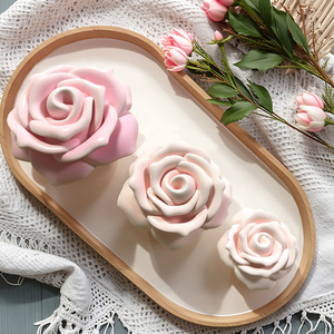 Moule en silicone 3D stéréo en forme de <span class=keywords><strong>rose</strong></span> pour bougies parfumées DIY, résine artistique, artisanat en plâtre et décoration intérieure - Product Image 2