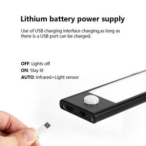 2025 Amazon Hot Sell 30000 Stunden 20/40cm Ultra dünner Sensor PIR Bewegungs sensor USB Wiederauf ladbare magnetische LED unter dem Schrank licht - Product Image 3