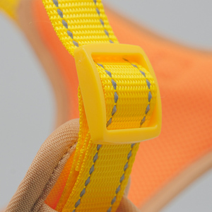 Harness Anjing Kulit Asli & Nilon Anti-Tarik dengan Perlengkapan Logam, Bernapas & Reflektif - Product Image 5