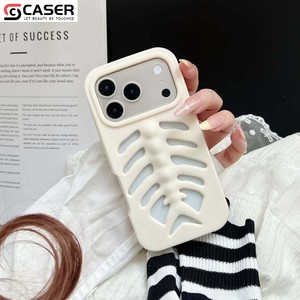 Coque de téléphone 3D en silicone souple, motif os de poisson évidé, style gothique Y2K, respirante et antichoc pour <span class=keywords><strong>iPhone</strong></span> 13-17 - Product Image 2