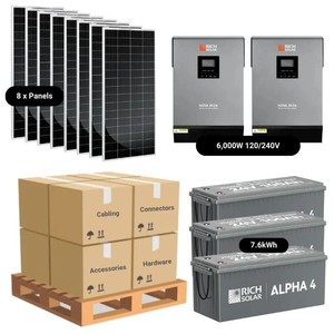 Kit Solar Completo de 6,000W con Salida de 120V/240V, Banco de Baterías de 5.12kWh-7.68kWh, Generador de Energía Solar 00943, Inversores Solares - Product Image 4