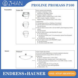 เครื่องวัดอัตราการไหลแบบ Coriolis รุ่น E+H Promass P 100/8P1B สำหรับอุตสาหกรรมชีววิทยา ความแม่นยำสูง พร้อมเซ็นเซอร์วัดความหนาแน่นและอุณหภูมิ - Product Image 1