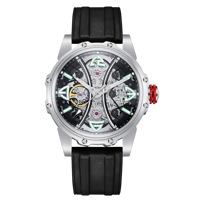 Montre mécanique automatique pour homme HANBORO 46 mm Cadran irrégulier Fenêtre Design trèfle à quatre feuilles tendance Pointeur en verre