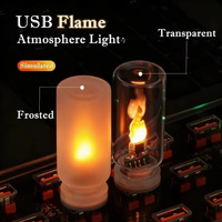 Ampoule LED à effet de flamme, alimentée par USB, flamme simulée, lumière d'ambiance pour voiture, chambre, fête, Halloween