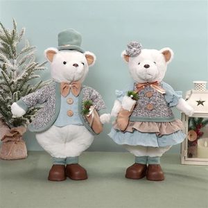 Ours en peluche sur pied aux couleurs festives avec fourrure douce pour la maison, le bureau, l'intérieur et l'extérieur, table d'appoint, table de chevet - Product Image 3
