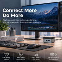 Mini PC Morshow Intel N150 CPU 12 Go LPDDR5, sortie d'usine, multifonction, Type-C, boîtier métallique, ordinateur de bureau ultra-compact.