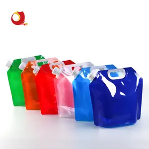 Customized 1L 2L reusable water liquid filler stand up plastic bag beer spout pouch