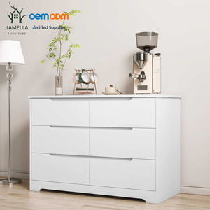 Comò e Cassettiera Moderna Bianca con Design Senza Maniglie per lo Stoccaggio in Camera da Letto - Product Image 1