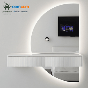 OEM ODM Современный белый меламиновый настенный туалетный столик с рифленой поверхностью и зеркалом - Product Image 1