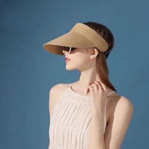 New Summer Sun <b>Hat</b> Female Outdoor Large Brim Hair Band Women <b>Straw</b> <b>Hat</b> Sun Visor Cap - Product Image 2