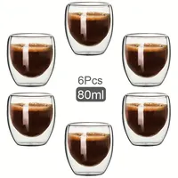 Tasses en verre à double paroi 80ml 150ml 250ml 350ml 450ml – Tasses à café et à thé isolées pour café et maison