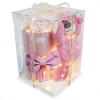Ours en peluche fait main avec bouquet de fleurs séchées, sac cadeau, cadeau surprise, Nouvel An, prix d'usine, décoration intérieure