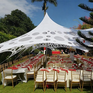 Carpa Elástica de Poliéster Color <span class=keywords><strong>Queso</strong></span> para Bodas y Fiestas en Interiores y Exteriores, Protección UV, Tamaño Personalizado Disponible - Product Image 4