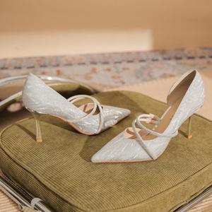 Zapatos de Tacón Alto de Estilo Francés para Mujer, con Diseños de Cristales y Diamantes, de Piel Auténtica, Elegantes, para Bodas de Verano - Product Image 3