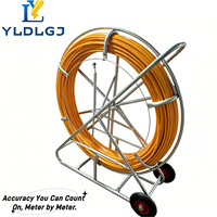 YILI 8mm x 100m Kit de varilla pasacables de fibra de vidrio con armazón de guía y soporte para cable, para instalación de conductos