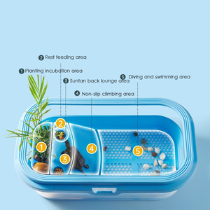 Réservoir de tortue d'aquarium d'habitat de tortue en plastique pour reptiles facile à assembler et à nettoyer - Product Image 2