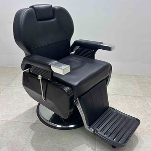 Modern Adjustable Foldable Barber Chair with PU Leather Eco-Friendly Massage & <b>Reclining</b> Features for Beauty Salons - Product Image 2