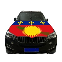 Drapeau de capot de voiture personnalisé Guadeloupe 120x150cm en polyester extensible imperméable avec transfert thermique pour couverture de capot de véhicule