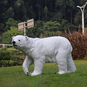 S226 gran escultura de oso Polar para caminar, decoración de jardín al aire libre, estatua de Animal para césped, parque, paisaje, arte, figura de vida silvestre - Product Image 4