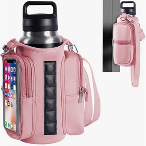 Sac de transport pour bouteille d'eau de sport portable personnalisé, support magnétique, pochette étanche en néoprène pour téléphone, porte-monnaie, accès à l'écran transparent - Product Image 4