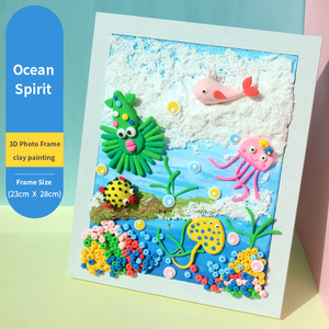 Juego <span class=keywords><strong>de</strong></span> marco <span class=keywords><strong>de</strong></span> fotos <span class=keywords><strong>de</strong></span> arcilla seca al aire ultraligera, juguete educativo artesanal <span class=keywords><strong>de</strong></span> pintura DIY para niños, regalo <span class=keywords><strong>de</strong></span> Navidad y cumpleaños - Product Image 3