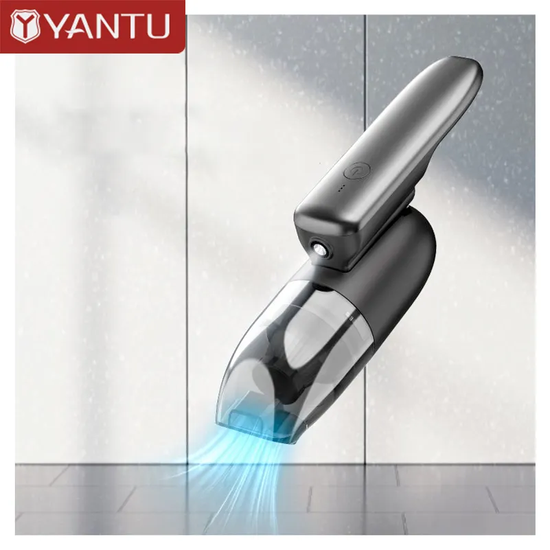YANTU V08 foldable cordless strong suction 9000PA 12V mini handheld light portable car wash vacuum vaccum cleaner with air pump