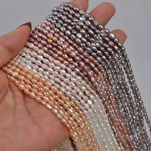 Material de Joyería Hecho a Mano, Perlas Sueltas de Agua Dulce Naturales Blancas de 3-4 mm, Casi Circulares, AK4-5 mm, en Existencia - Product Image 1