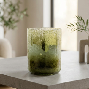 Jarrón de Vidrio Verde Texturizado, Diseño Nórdico, Ecológico, Moderno, Hecho a Mano, para Decoración del Hogar - Product Image 2