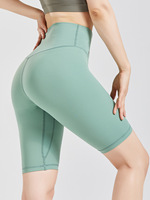 Yutuo Sport-Fitness Damen High-Waist Elastische Enge Hosen Po-Formende Yoga-Shorts Leggings Einfarbig Polyester/Spandex Leichtgewichtig Vierwege-Stretch